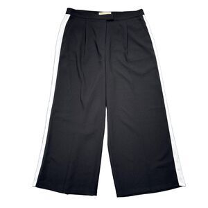 Michael Kors Wide Leg High Rise Tux Crop Pants Pleat Lightweight - M (30x23)